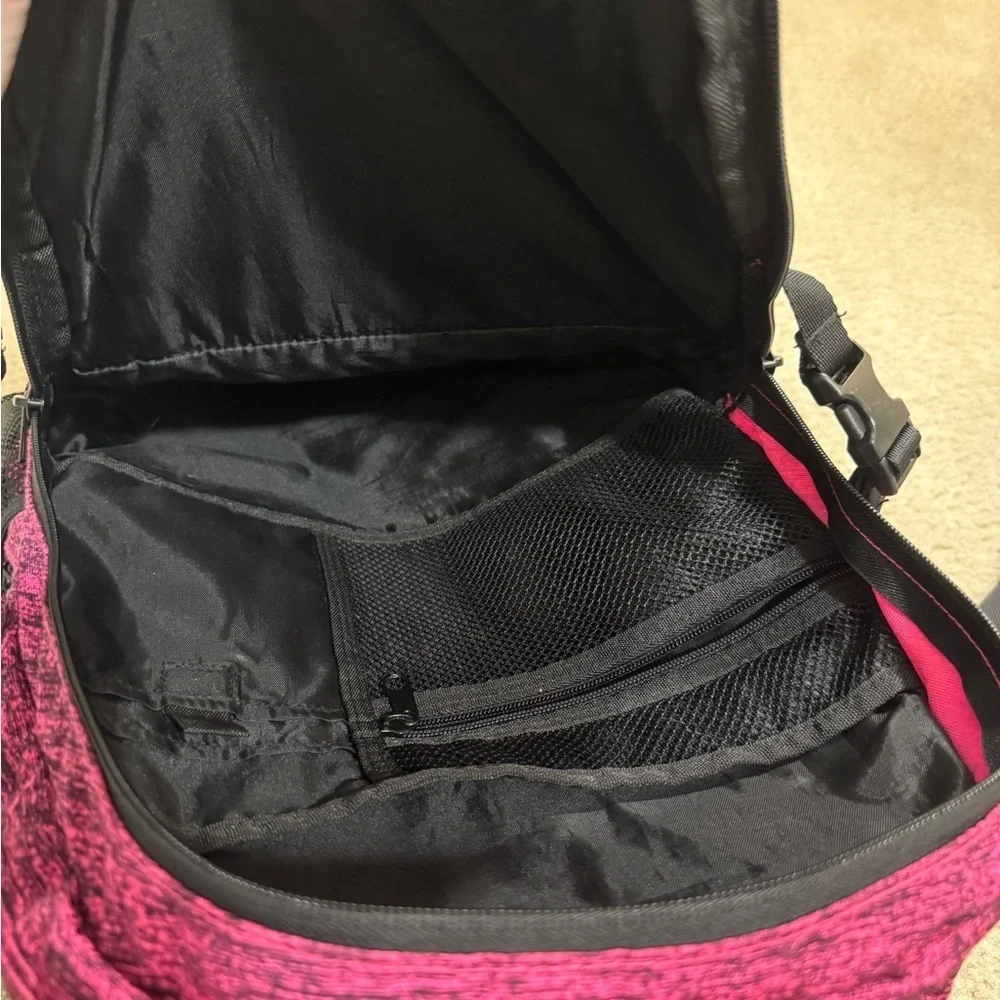 PINK Victoria's Secret Pink and Black Backpack with Sporty Design